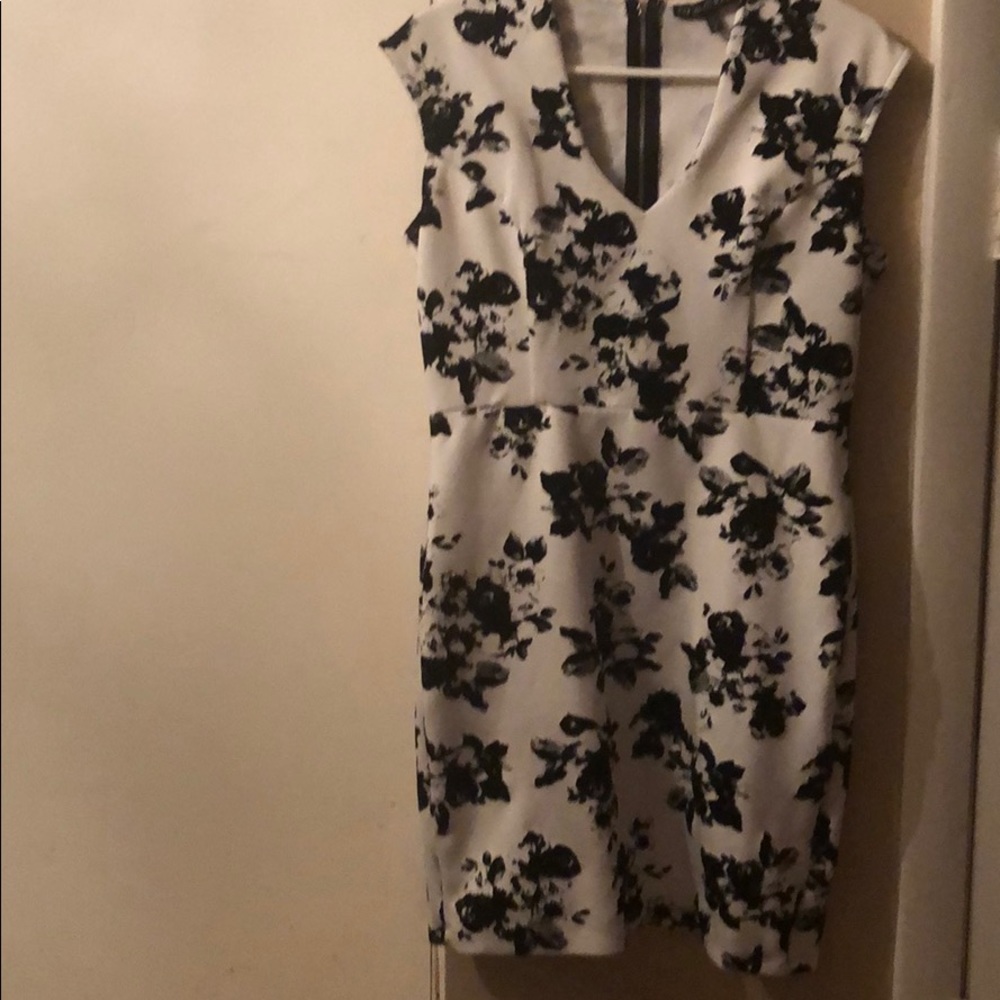 Black and white floral dress